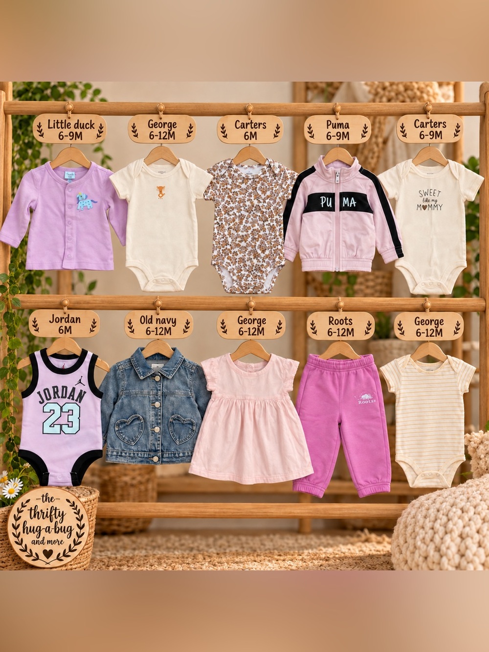 Baby Girl 6-12M 10-Piece Bundle | Jordan Puma Roots Old Navy Carter’s.